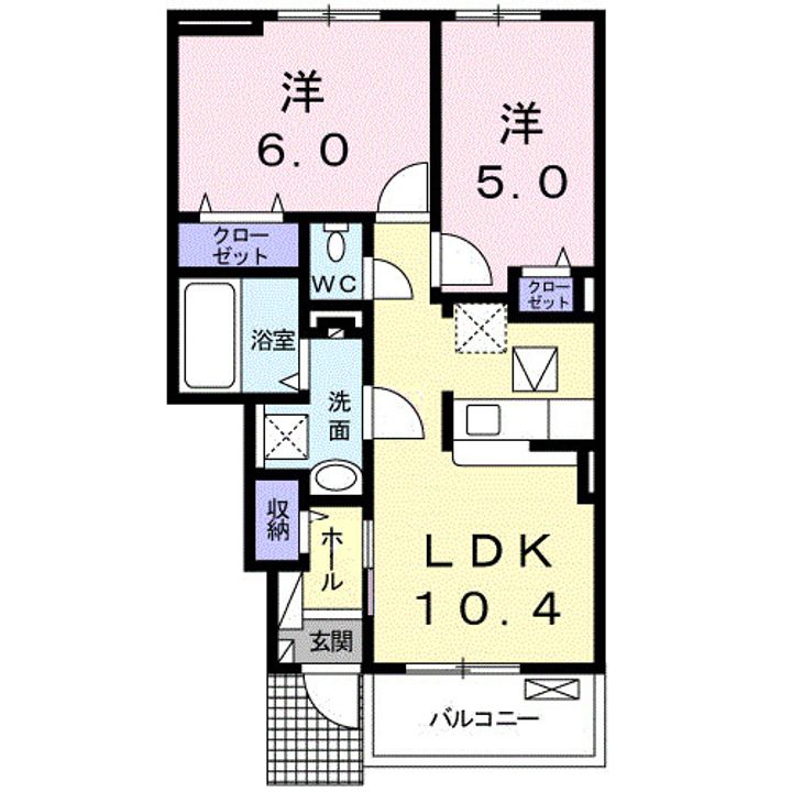 プラシード坂本B103の間取り