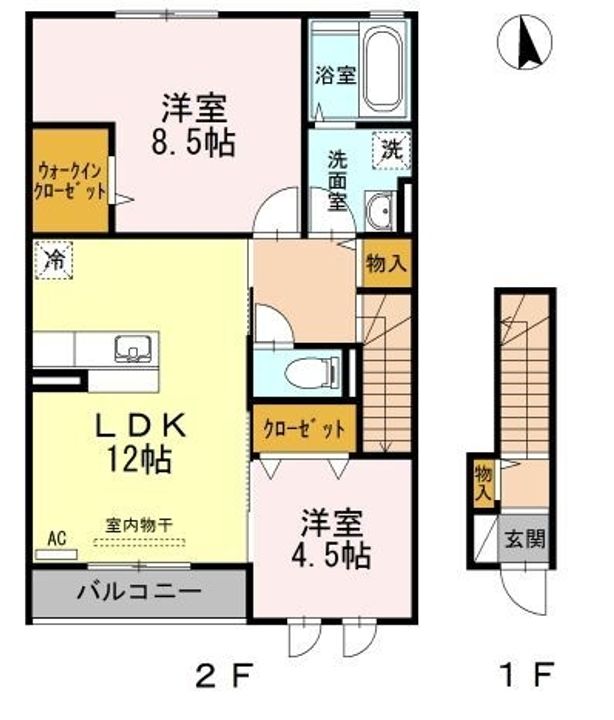 セジュールコート B棟203の間取り