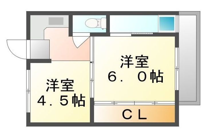 ビレッジハウス大門2号棟110の間取り
