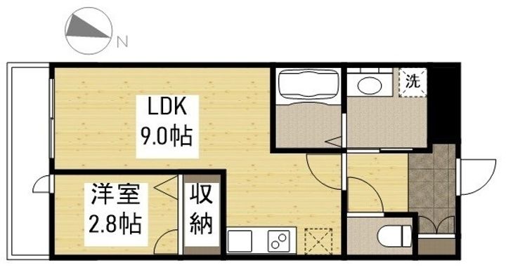 月光福山三吉町0206の間取り