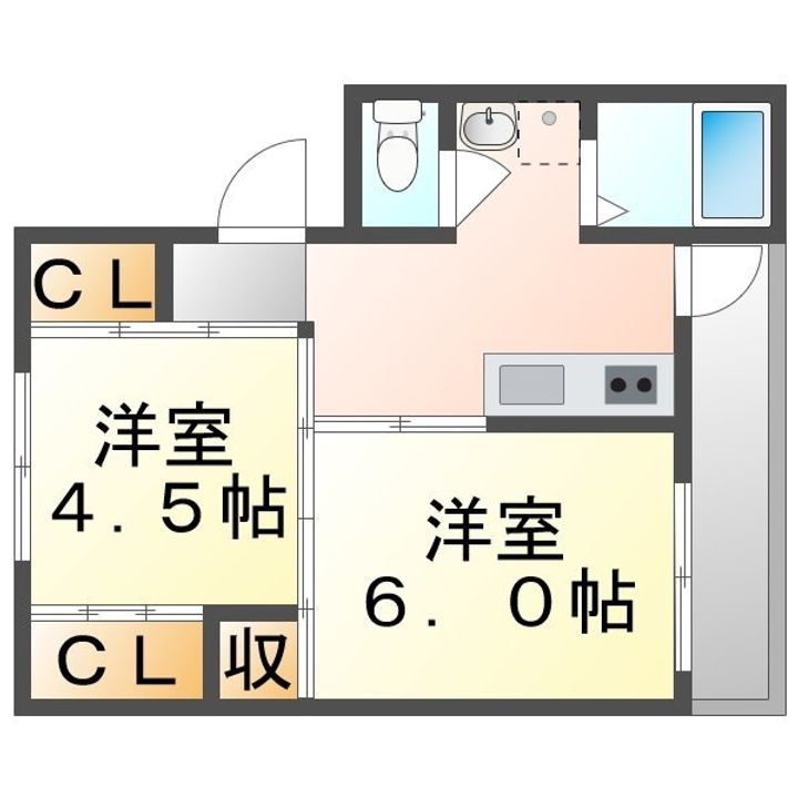 ビレッジハウス大門第二8号棟0402の間取り