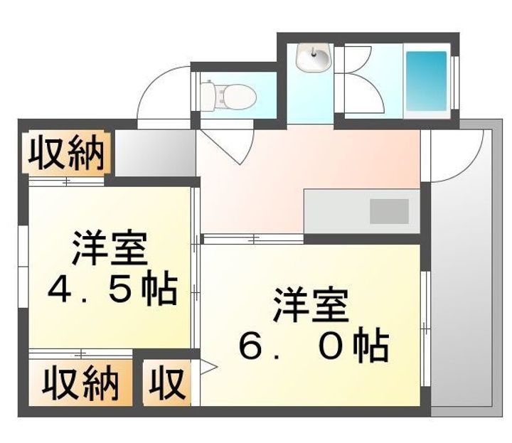 ビレッジハウス林10号棟401の間取り