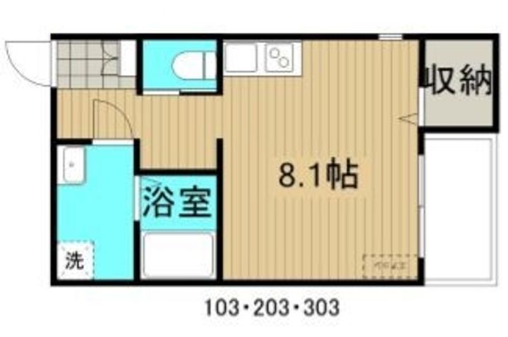 スリーズ霞町0203の間取り