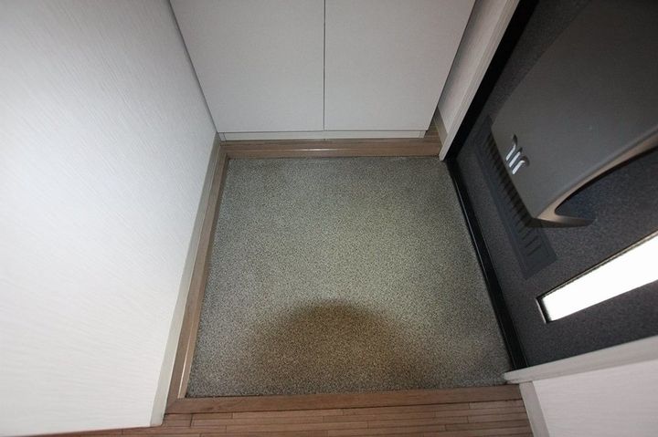 プレステージ B棟201の玄関