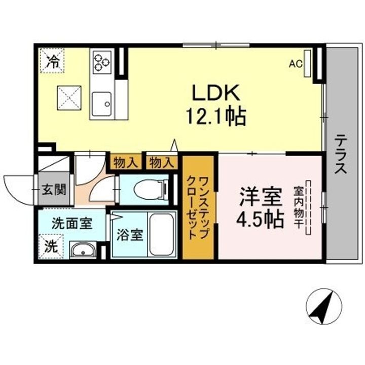 ラフィネ大門0101の間取り