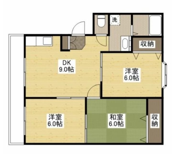 リバーコートカドヤ0302の間取り