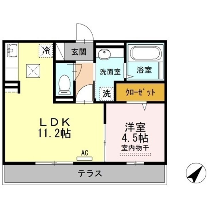 ブルーノ千代田102の間取り