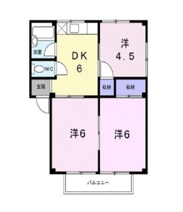 シティハイツ山田A0202の間取り