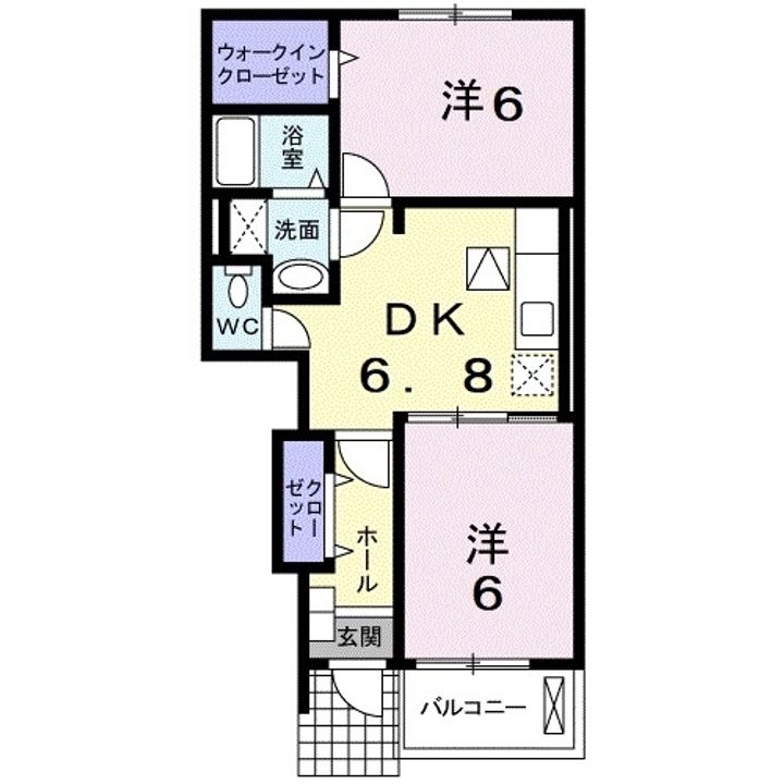 エレガントB0102の間取り