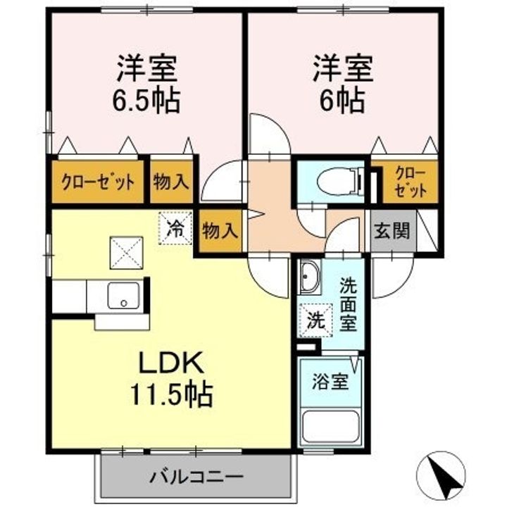 グレイス C棟102の間取り