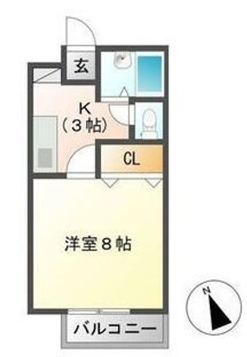 ハイムプリベール東棟東Eの間取り