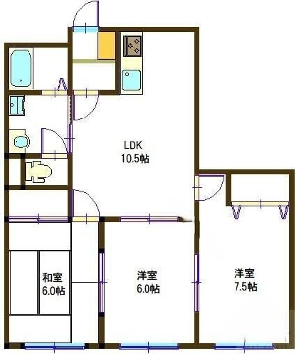 クレセント道三0102の間取り