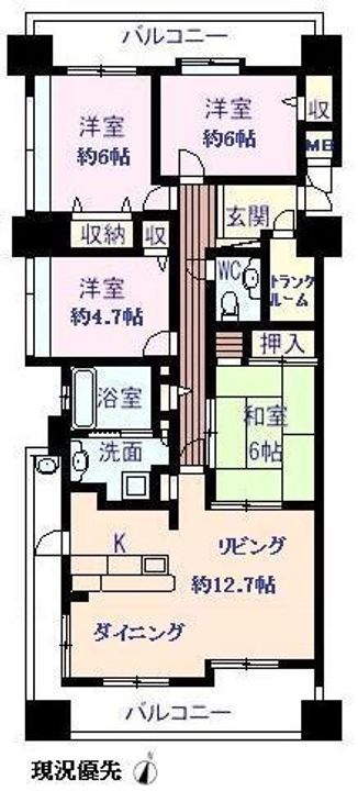 ランドクオーレ東尾道駅前701の間取り