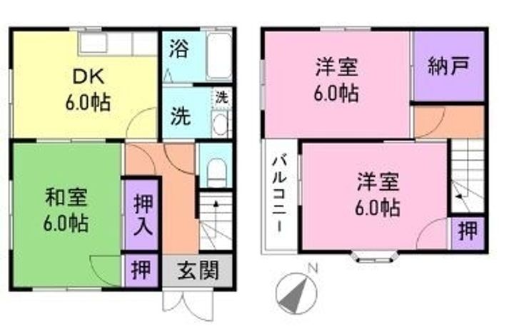 広島県福山市西新涯町2丁目16-37-7(一戸建)の賃貸物件1の間取り