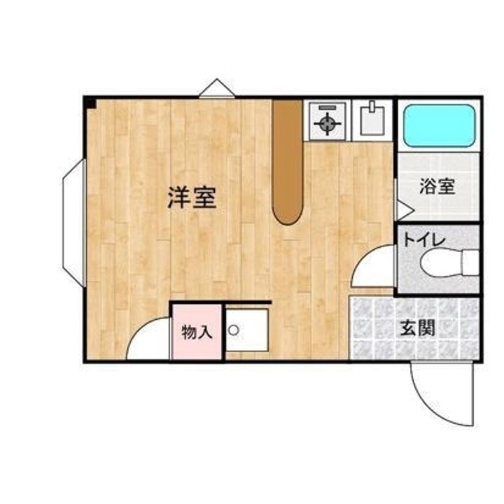 ウィング手城1Bの間取り