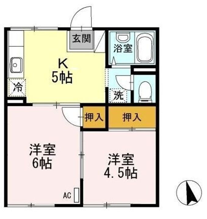 コーポ羽衣 Cシャルダン101の間取り