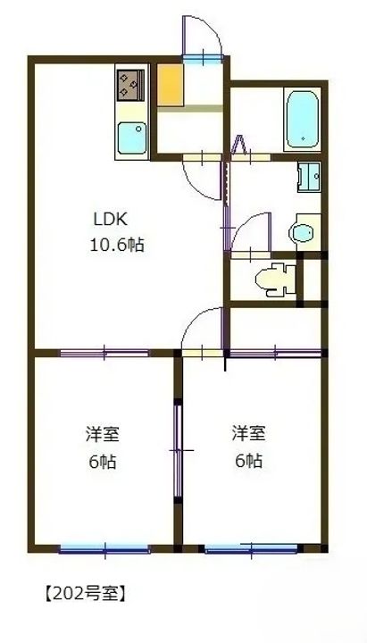 クレセント道三0202の間取り