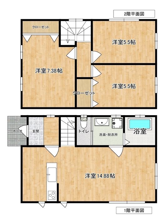 栃木県宇都宮市石井町3412-83(一戸建)の賃貸物件Cの間取り