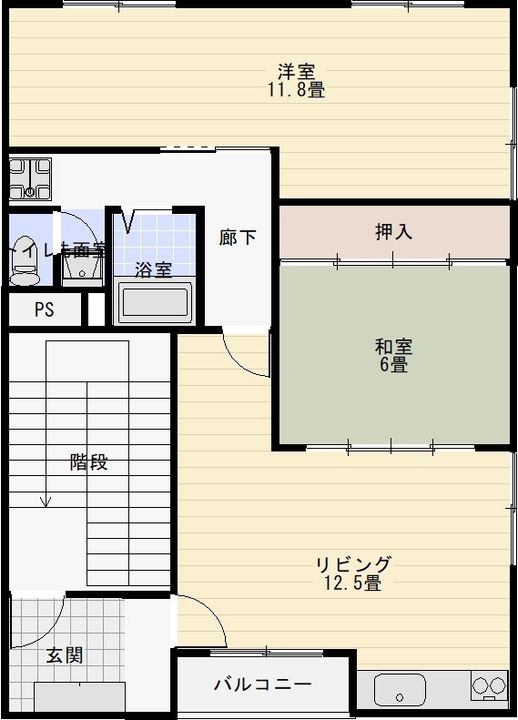 キャトルセゾン通町ビル401の間取り
