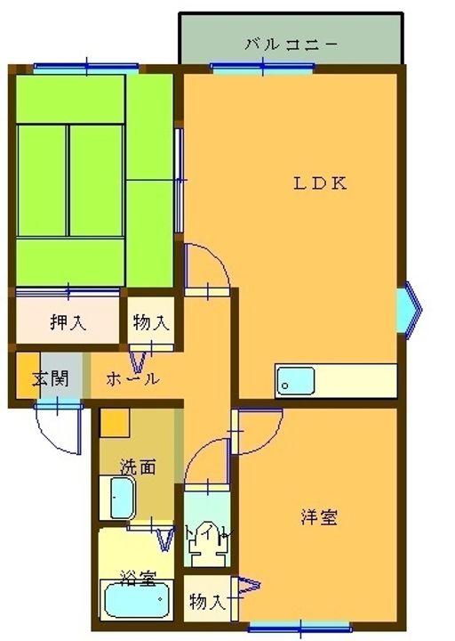 OMハイツC棟102の間取り