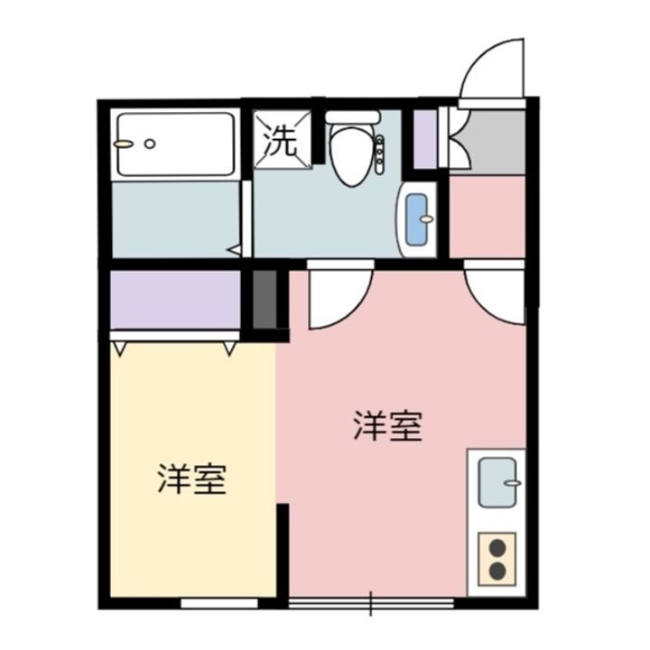 メリディアン国見壱番館102の間取り