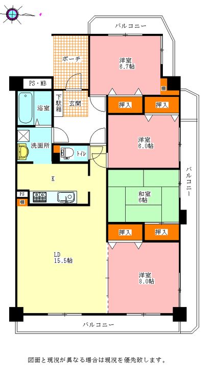 ココラック鳴門 Ⅰ601の間取り