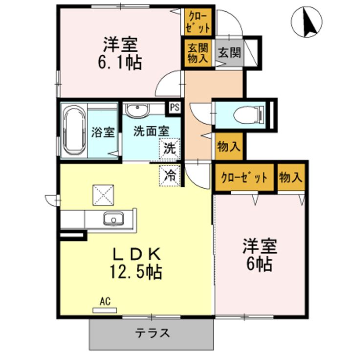 PATIO A103の間取り