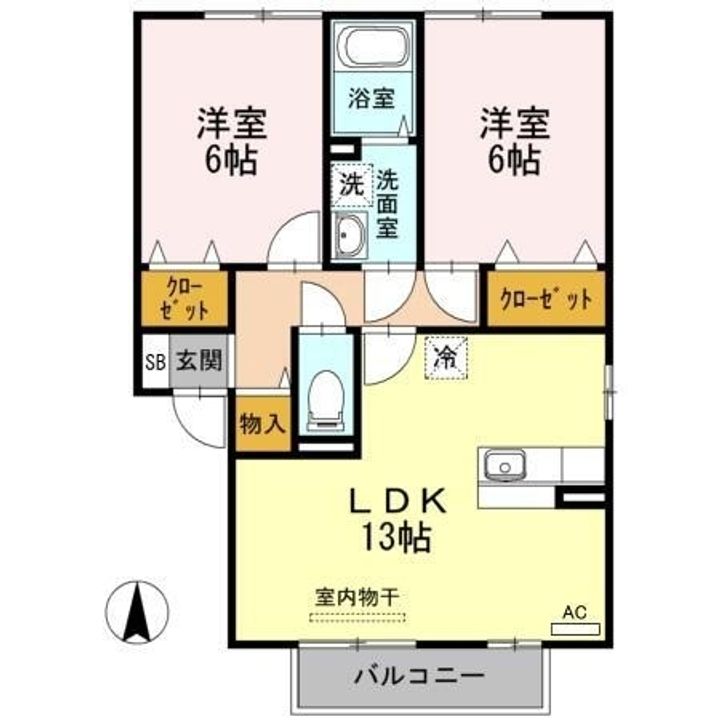 ヴィラ・アクア A棟202の間取り