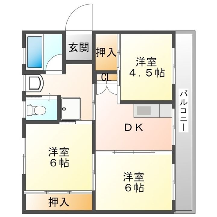 Vellege house佐賀Ⅱ102の間取り