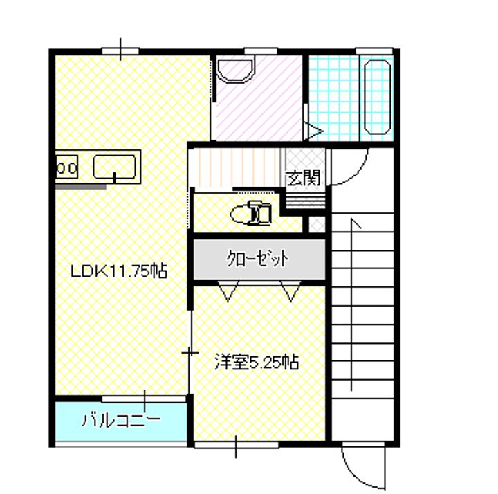 グリーンパーク A棟203の間取り