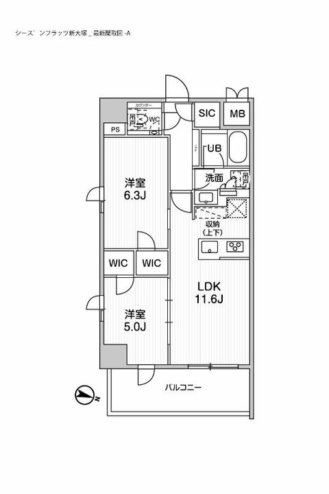 シーズンフラッツ新大塚501の間取り