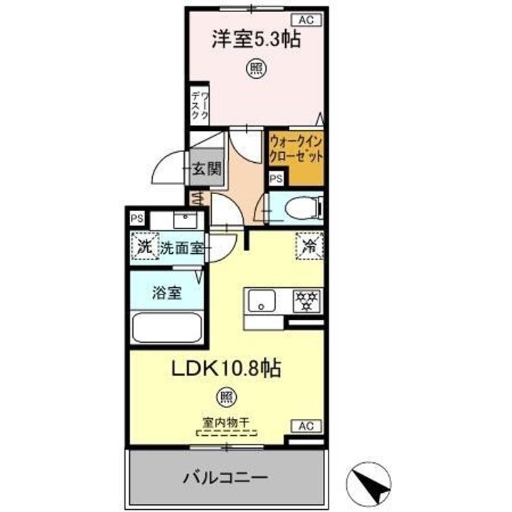 D-ROOM清水新地305の間取り