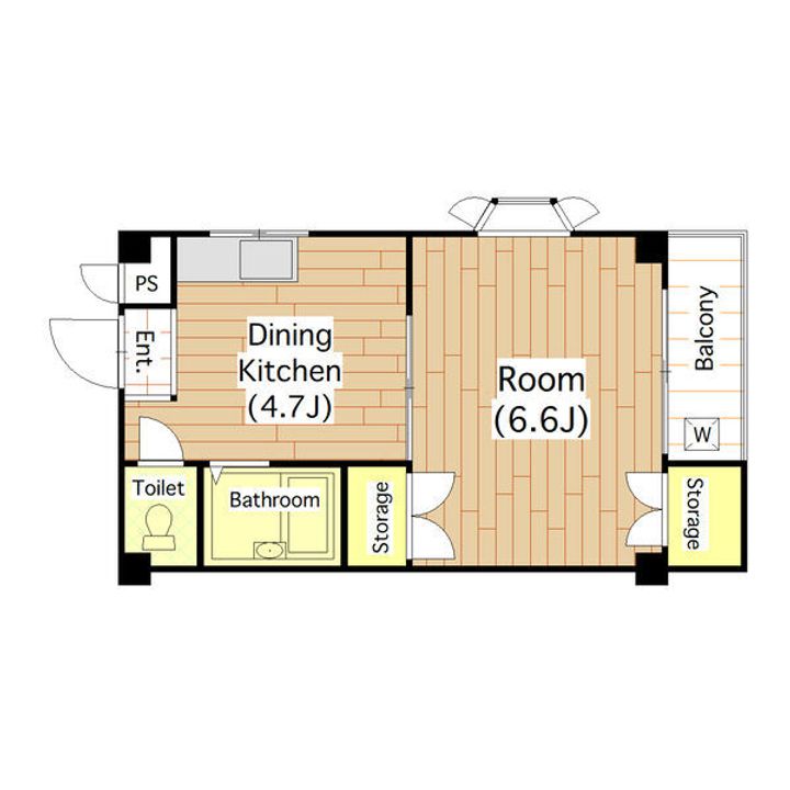 鶴見ベルダァーⅠ番館201の間取り