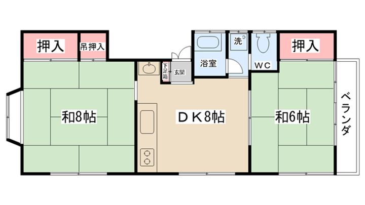 ヒロキハイツⅢ201の間取り