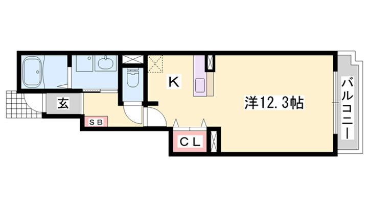 サンフローラB棟102の間取り