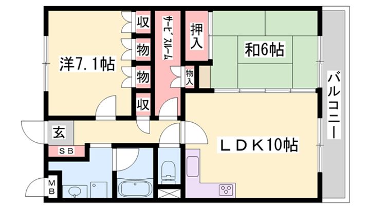 コーポ東延末404の間取り