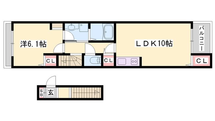 ヴァンベール田寺B202の間取り