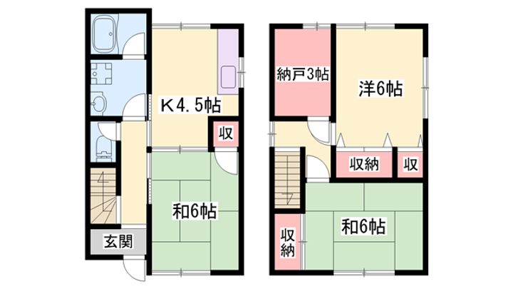 兵庫県姫路市飾磨区中島2丁目(一戸建)の賃貸物件7の間取り