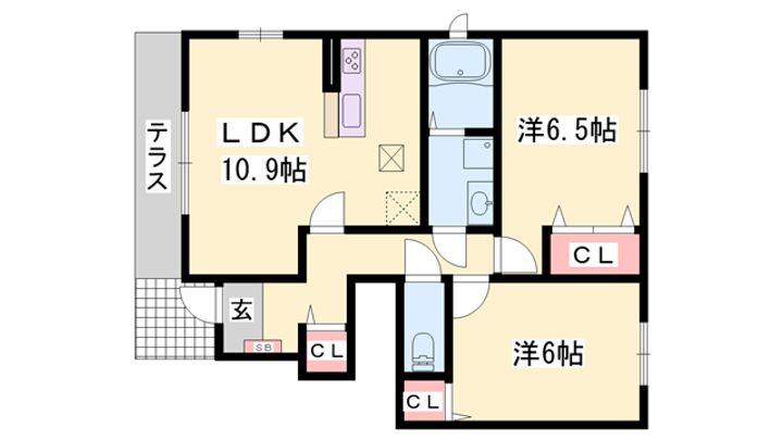 カモミールⅢ Aの間取り