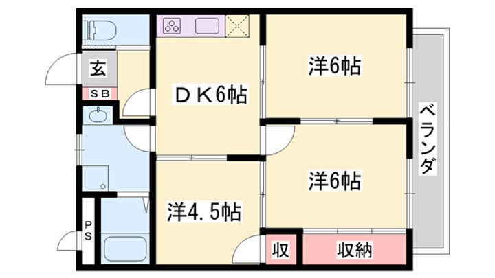 エスポワール砥堀の間取り