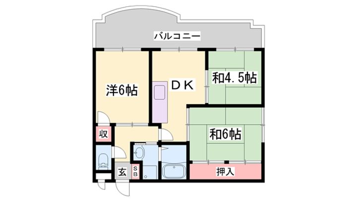 ロイヤルコーポ加古川の間取り