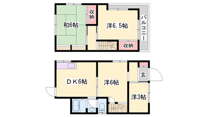 兵庫県高砂市春日野町(一戸建)の賃貸物件1の間取り