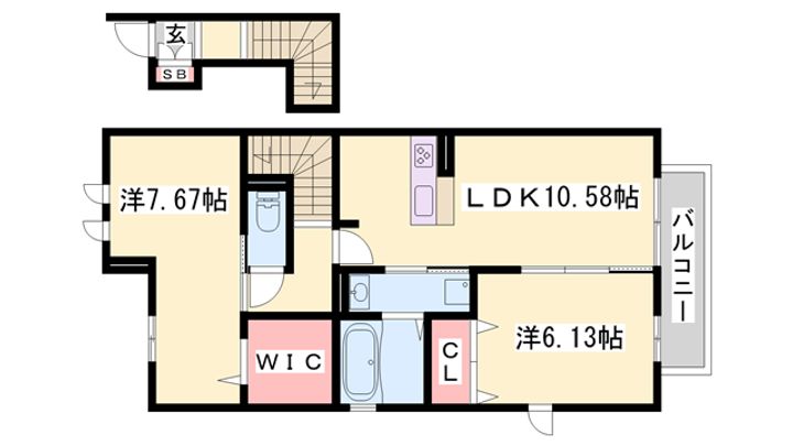 エスポワールひかりが丘 Bの間取り