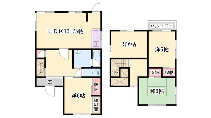 兵庫県小野市育ケ丘町(一戸建)の賃貸物件1の間取り