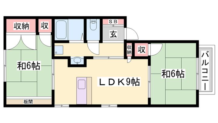 ハイライフ小松原Ⅱ101の間取り