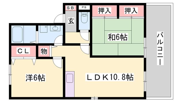 サンフレッチェM A棟101の間取り