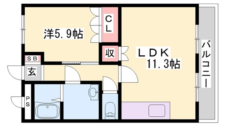 ウエストヒルズ203の間取り