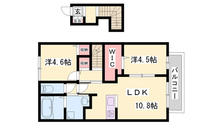 リバーサイドテラス B棟202の間取り