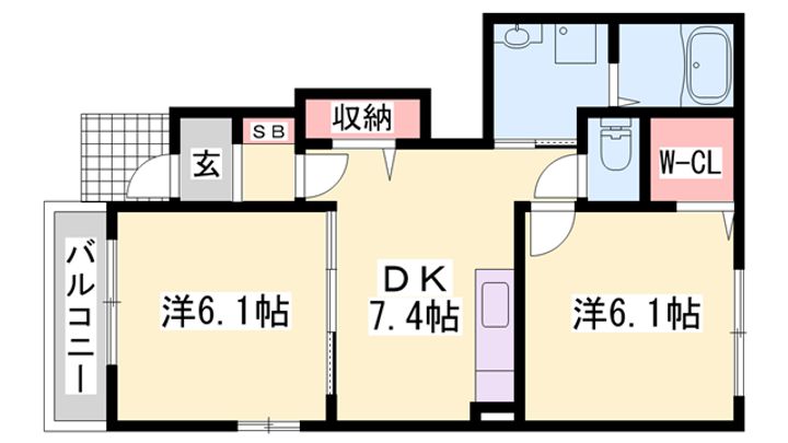 グランツ メゾンⅡの間取り