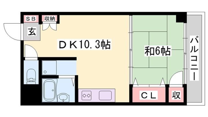 ファーストイン英賀保駅前404の間取り